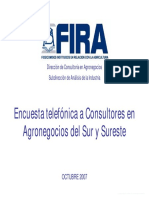 Encuesta Telefonica a Consultores en Agronegocios Del Sur y Sureste