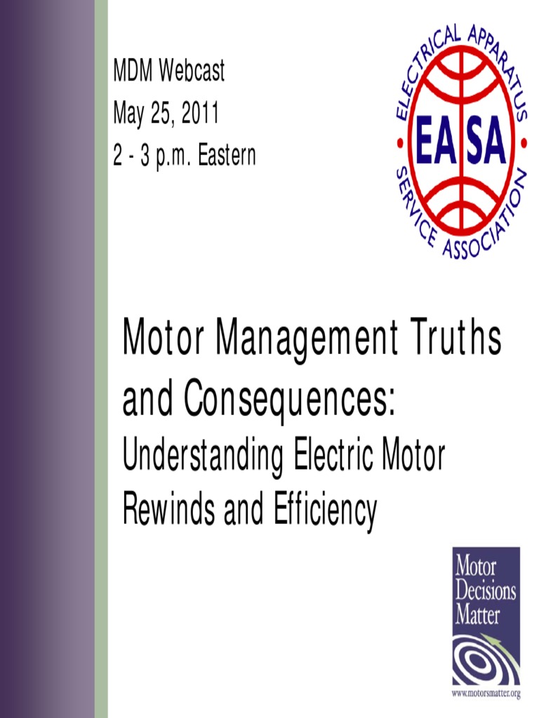 EASA Motor Repair Slides | PDF | Wire | Engines