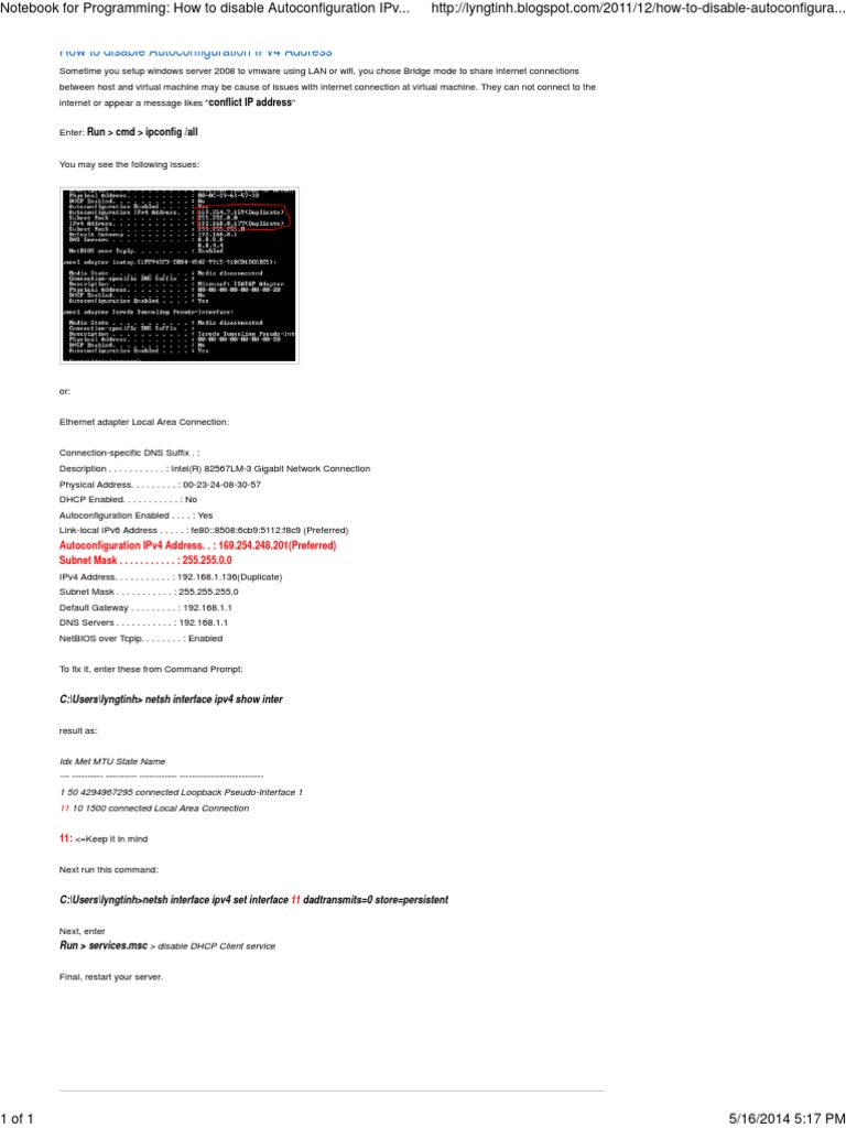 How To Disable Auto Configuration IPv4 Address | PDF | Computer Network ...