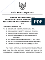 Sambutan Bupati Hut Perip 2016