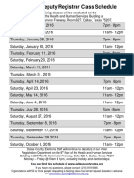 Volunteer Deputy Registrar Class Schedule