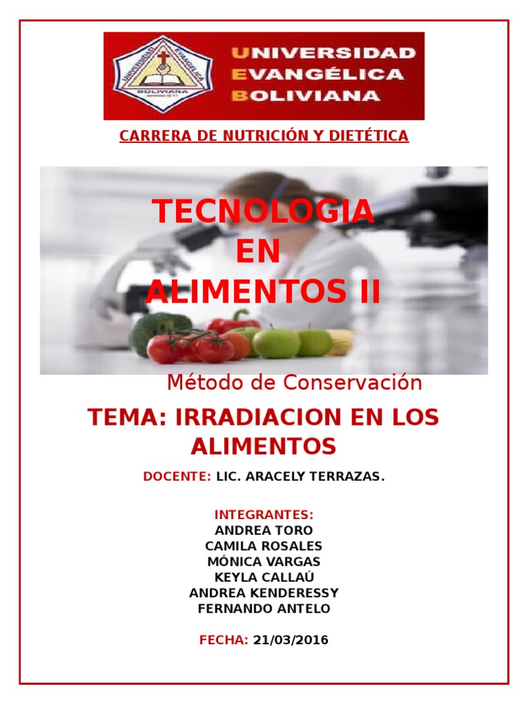 Irradiacion de Alimentos | PDF | Esterilización (Microbiología) | Alimentos