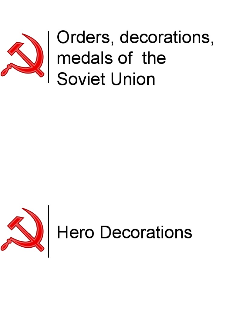 Orders, Decorations, Medals of The Soviet Union PDF Soviet States