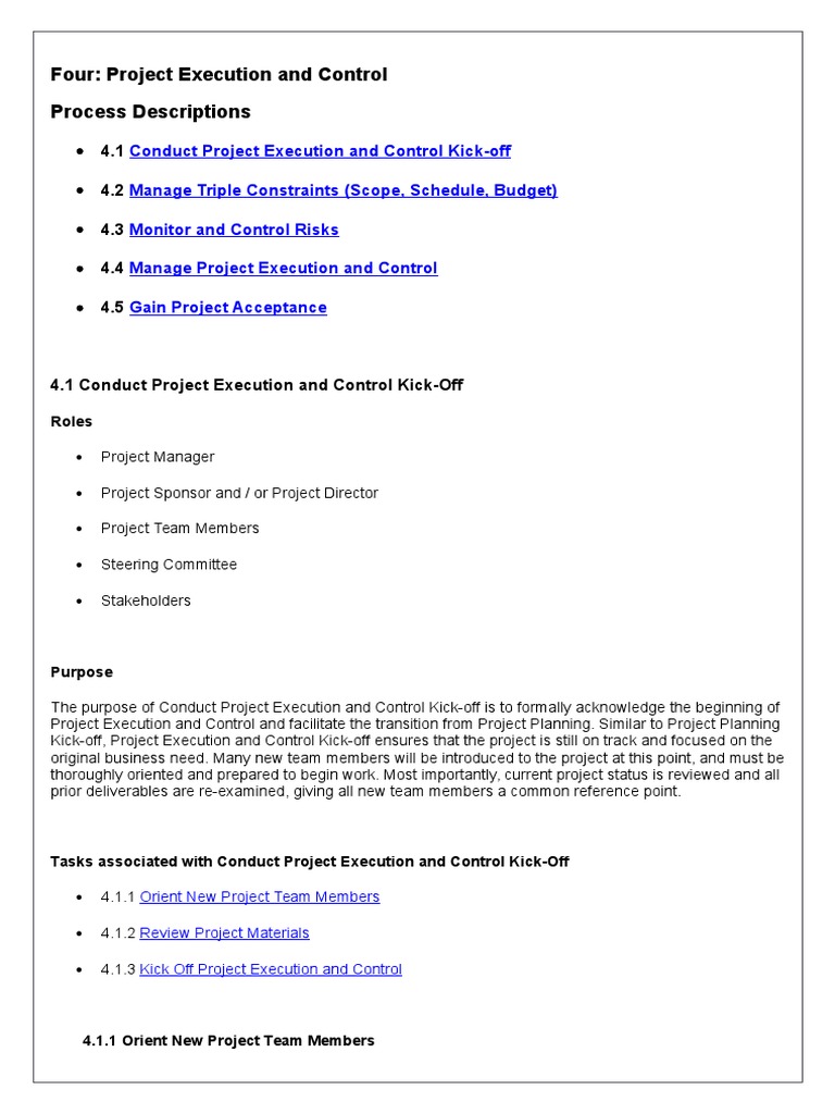 Project Execution and Control Overview | PDF | Project Management ...
