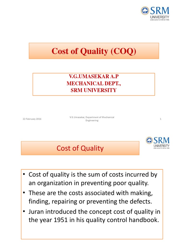 Cost of Quality PDF | PDF