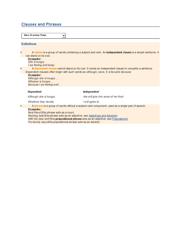Understanding Clauses and Phrases | PDF | Language Arts & Discipline
