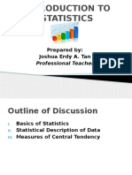 Introduction To Statistics: Prepared By: Joshua Erdy A. Tan