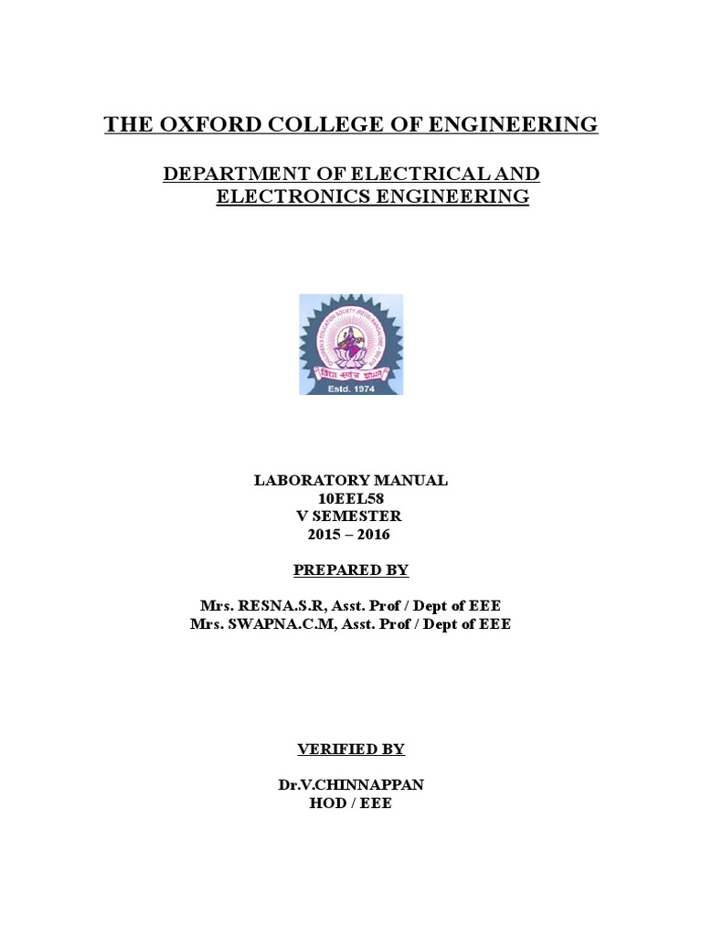 First Page Lab Manual | PDF | Engineering | Transformer