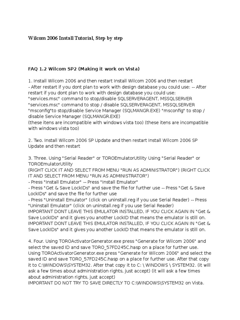 Wilcom 2006 Installation Guide | PDF | Utility Software | Operating ...