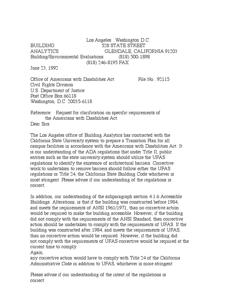 US Department of Justice Civil Rights Division - Letter - Tal332a | PDF