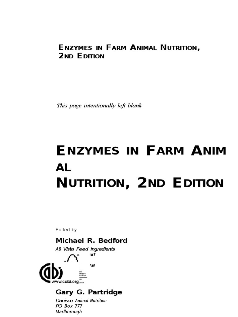Enzymes in Farm Animal Nutrition 2010[1] | Cellulose | Animal Feed
