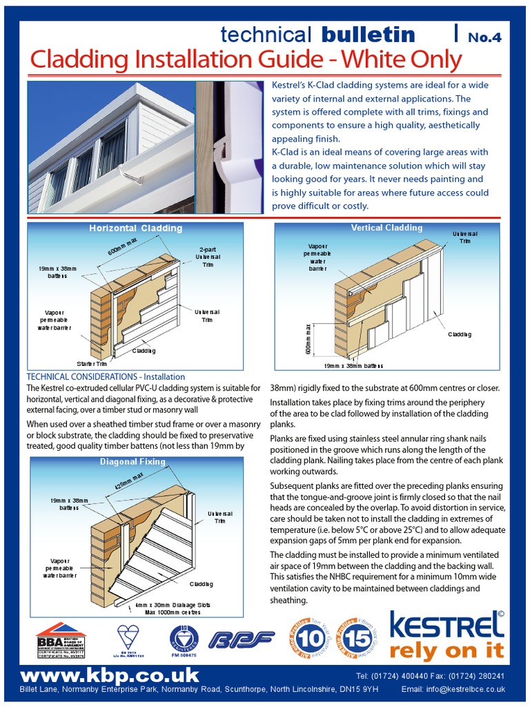 Tech Bulletin 4 Cladding Installation | PDF