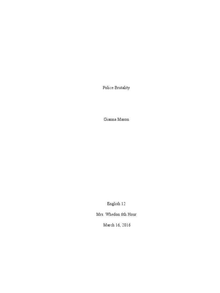 Police Brutality | PDF | Shooting Of Michael Brown | Police Brutality
