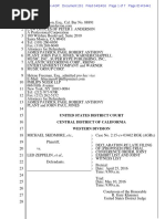 Declaration RE Late Filing of Pretrial Conference Order (Skidmore v. Led Zeppelin "Stairway to Heaven" lawsuit)