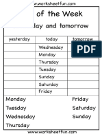 Days of the Week Worksheet Fun 1