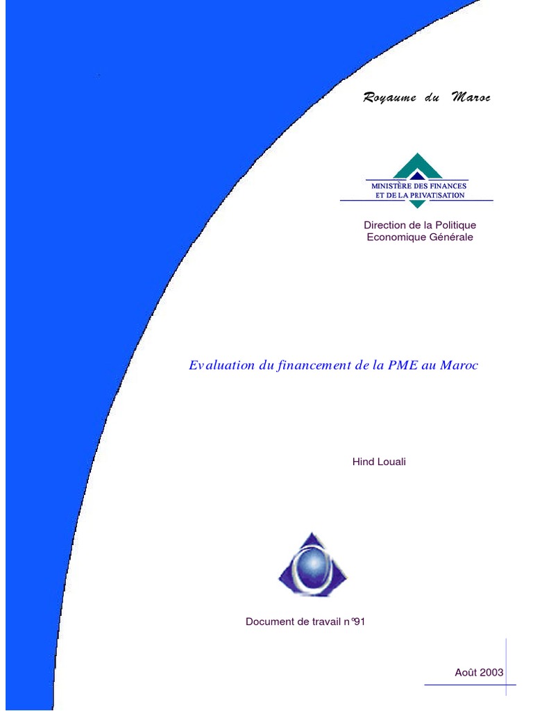 Evaluation Du Financement de La PME Au Maroc  Petite ou moyenne