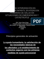 Plan Intervención de Poblaciones Infantiles en APS en Situaciones de Emergencias y Catástrofe