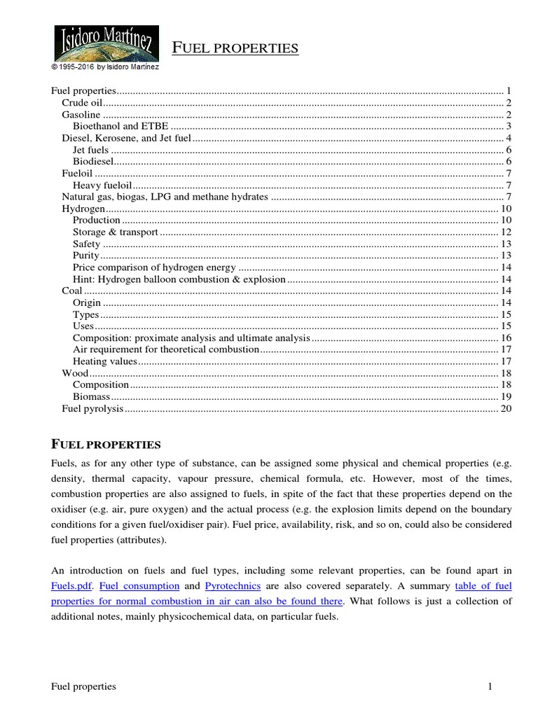 Fuel Properties | PDF | Jet Fuel | Diesel Fuel