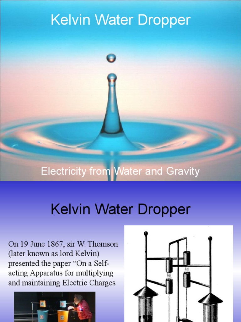 Kelvin Water Dropper Generates Electricity from Gravity PDF