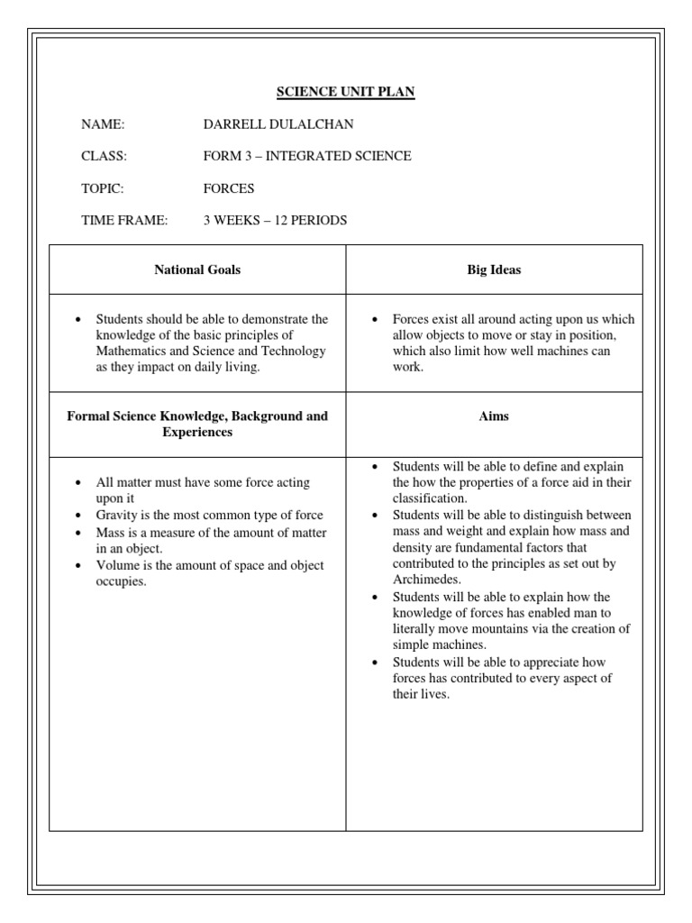 Forces Lesson Plan Final | PDF | Buoyancy | Force