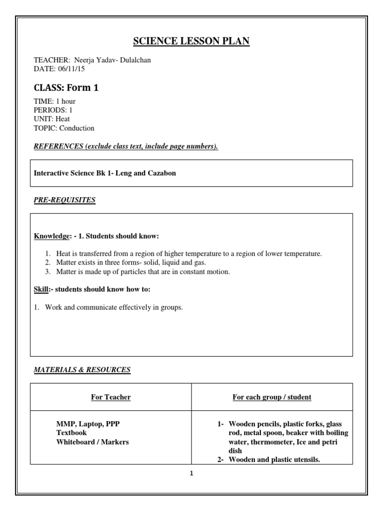 Conduction Lesson | PDF | Thermal Conduction | Heat