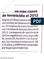 Lima tuvo mas casos de feminicidio el 2012