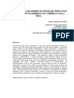 Estudo de Caso Sobre Os Niveis de Impactos Ambientais Ocorridos No Corrego Agua Fria