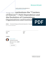 Paul, David A. 1994. "Why Are Institutions The Carriers of History?: M10 Path Dependence and The Evolution of Conventions, Organizations and Institutions". Structural Change and Economic Dynamics