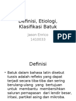 Definisi, Etiologi, Klasifikasi Batuk