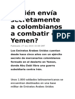 Quién Envía Secretamente A Colombianos A Combatir en Yemen