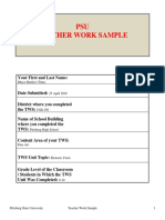 Psu Teacher Work Sample Mrstitus