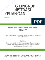 Ruang Lingkup Administrasi Keuangan Universitas Terbuka