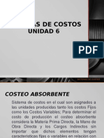 Unidad 6 Sistemas de Costos