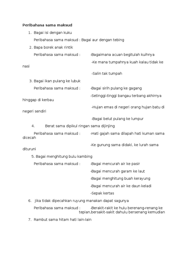 Peribahasa Sama Maksud Pdf