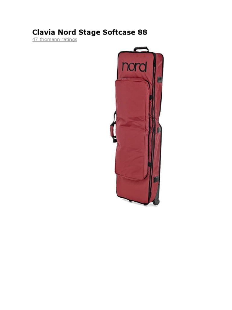 Nord Stage 88 Softcase Dimensions | PDF