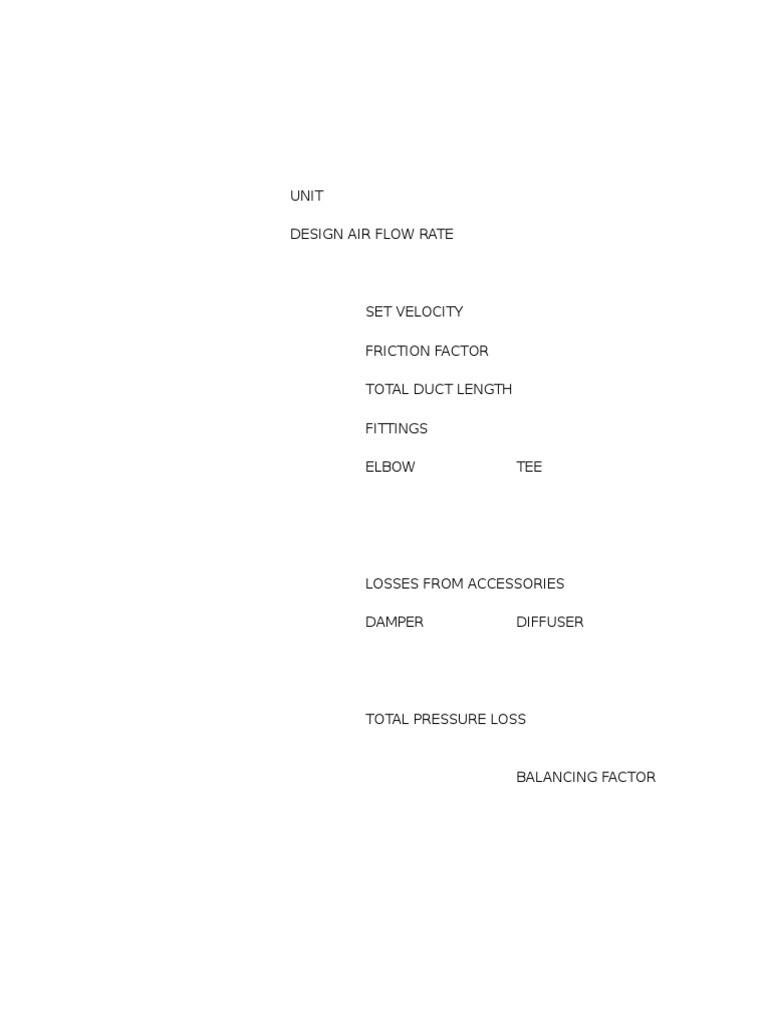 Unit Design Air Flow Rate | PDF