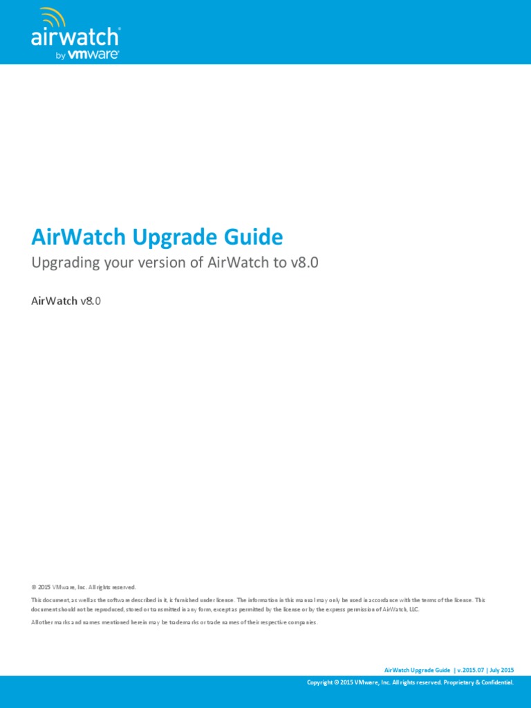 AirWatch (v8.0) - AirWatch Upgrade Guide PDF | PDF | Backup ...