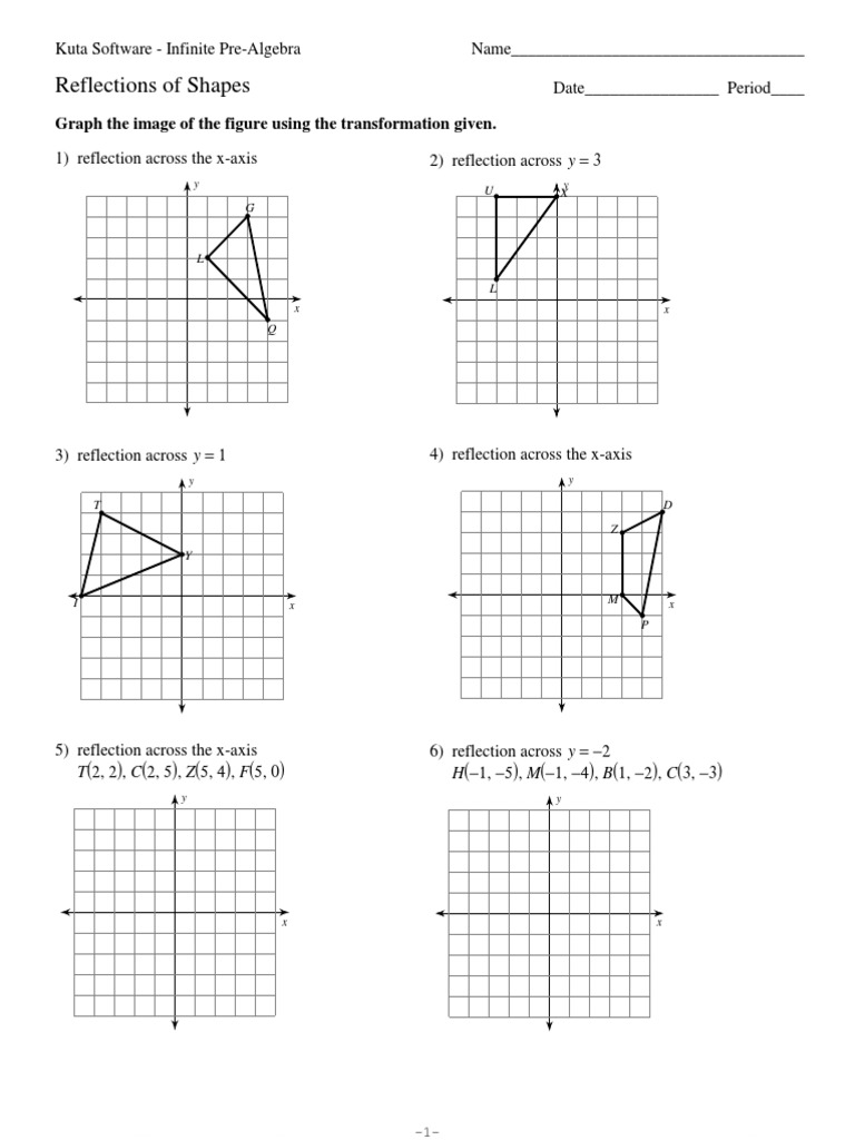 Reflections Of Shapes Cartesian Coordinate System Graph Theory