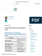 SAP BIBW Important ABAP Programs and Function Modules in SAP BI