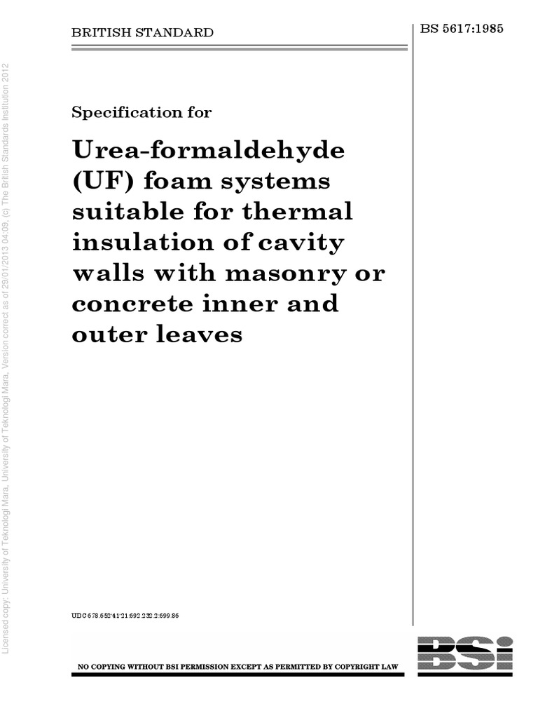 Ureaformaldehyde (UF) foam systems suitable for thermal insulation of