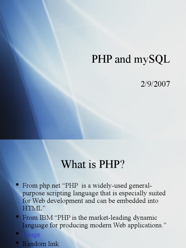 PHP Mysql | PDF | Php | My Sql