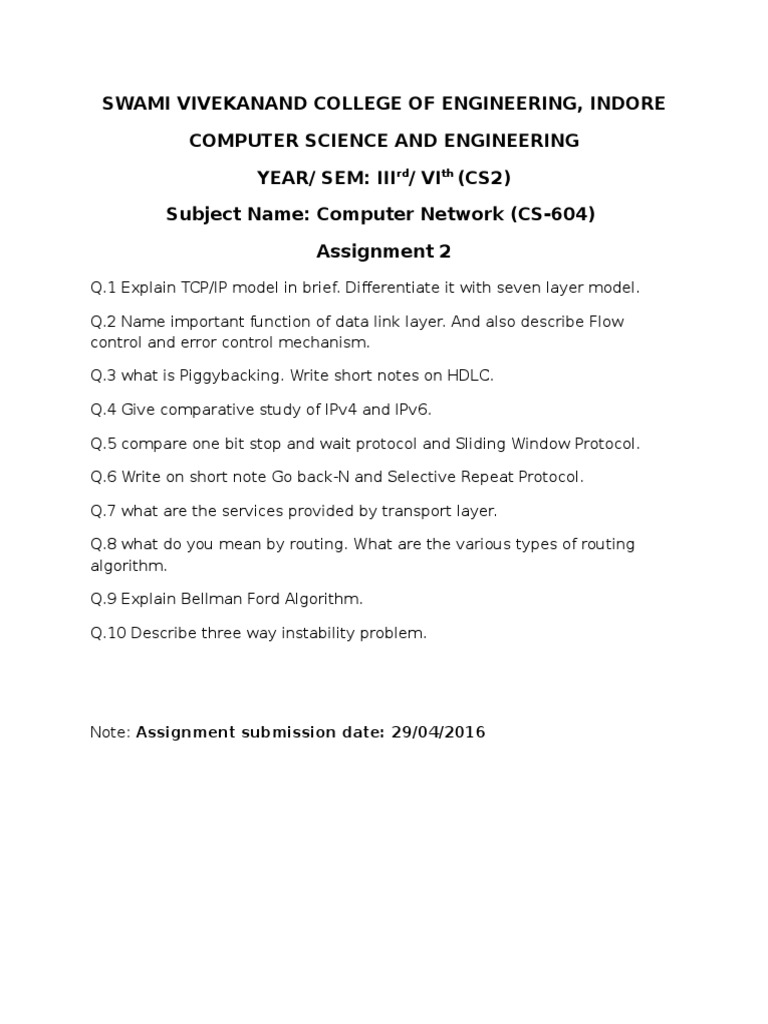 CN Assignment | PDF