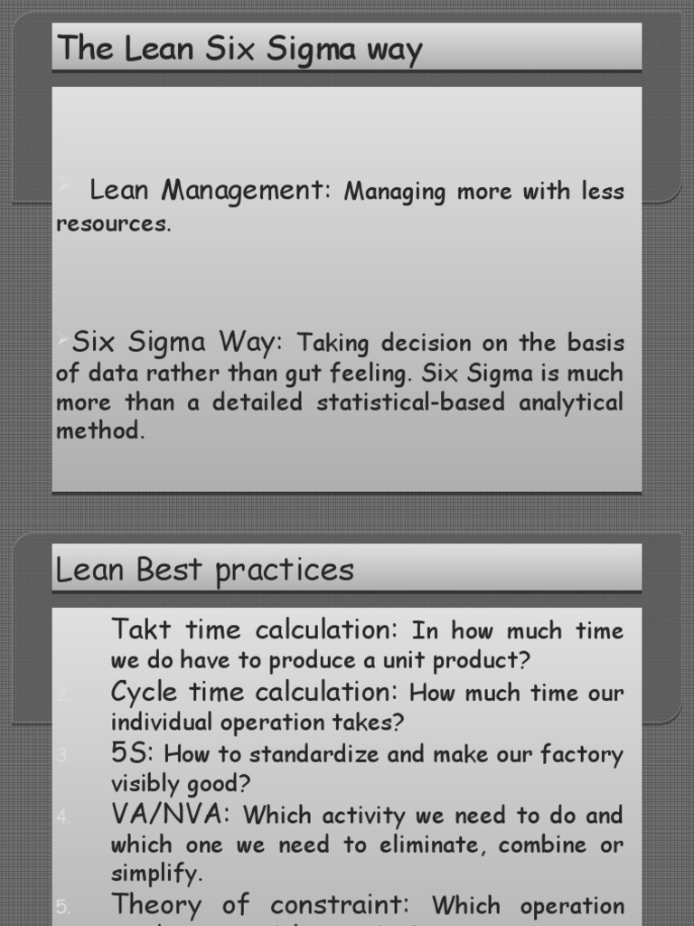 Lean Six Sigma | PDF