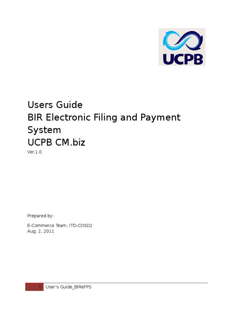 BIR eFPS User Guide for Tax Payments | PDF | Websites | User (Computing)