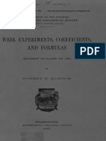 Weir Experiments Coefficients and Formulas