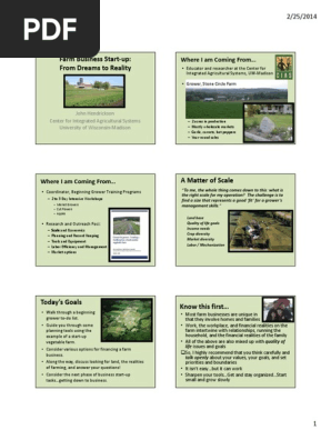 Farm Business Planning and Startup