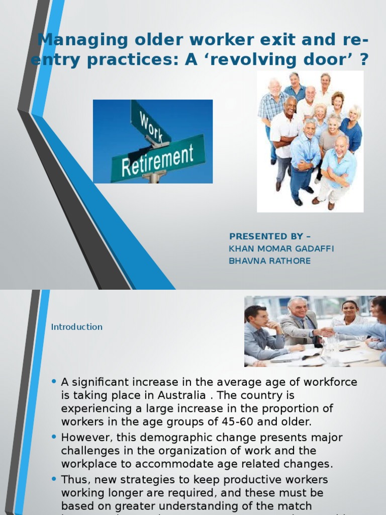 Strategies for Older Worker Re-entry | PDF | Atmospheric Entry | Employment