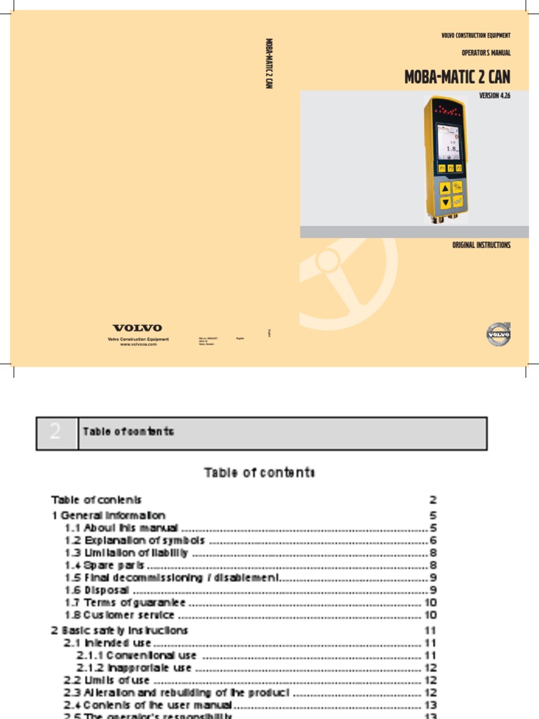 Operator S Manual Moba Matic 2 Can Safety Menu Puting