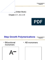 Reading (Odian Book) : Chapter 2-1, 2-2, 2-4: Polymer Synthesis CHEM 421