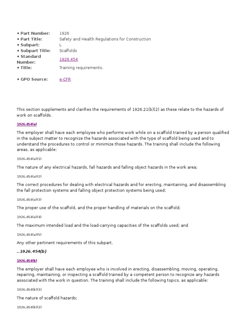 Scaffolding Training requirements. Scaffolding Safety